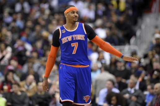  Carmelo Anthony trong màu áo New York Knicks.