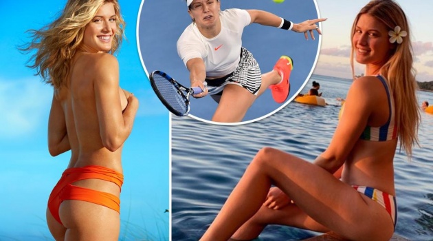 Nóng hừng hực với bộ ảnh cởi gần hết của mỹ nhân quần vợt Bouchard