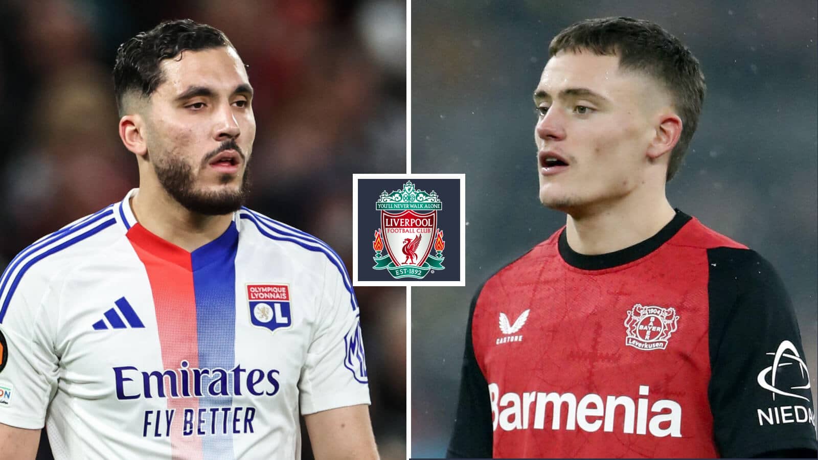 Rayan-Cherki-of-Lyon-and-Florian-Wirtz-of-Bayer-Leverkusen-are-Liverpool-targets