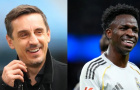 Neville không bất ngờ khi Vinicius chọn Real thay vì Arsenal