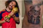 Marc Cucurella thực hiện lời hứa xăm hình De la Fuente