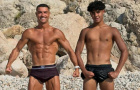Ronaldo đọ cơ bắp cùng con trai 16 tuổi tại Mallorca