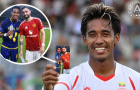 Thắng Lào 7-2, thủ lĩnh Myanmar ăn mừng cùng ảnh Bruno Fernandes