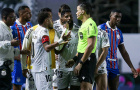 Neymar nhận thẻ đỏ vì che miệng, Santos mất điểm trên sân nhà