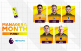 Những HLV xuất sắc nhất Ngoại hạng Anh tháng Ba