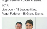 Roger Federer vô địch, Liverpool bị đem ra làm trò cười