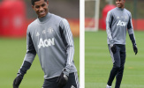 Bỏ lại nghi án chấn thương, Rashford tươi như hoa trên sân tập của Man Utd