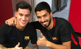 Suarez và Coutinho thản nhiên chơi bóng trên bàn bóng bàn