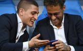 Neymar rủ rê Verratti lướt web trong ngày PSG nâng cúp