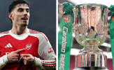 Havertz chỉ tay lên logo Arsenal sau khi loại Chelsea ở phút 97