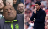 Cổ động viên Man City thực hiện cử chỉ chế nhạo Arsenal