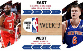 NBA Players of the Week: Vinh danh Harden, Porzingis