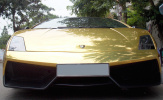 Siêu xe Lamborghini Gallardo ‘bọc’ vàng duy nhất tại Hà Nội bốc khói