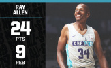 Đẳng cấp là đây: Ray Allen khiến cầu trường bùng nổ với cú ném ở vạch 4 điểm