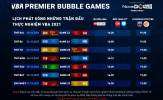 Lịch phát sóng tuần 4 VBA Premier Bubble Games 2021
