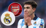 Arsenal đối mặt thách thức khi Real Madrid nhắm tiền vệ Zubimendi
