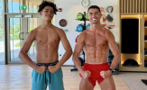 Cristiano Jr cao gần bằng cha Ronaldo và khoe cơ bụng săn chắc gây sốt