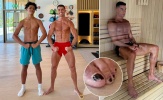 Cristiano Ronaldo gây chú ý vì móng chân sơn đen trong phòng gym