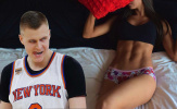 Siêu mẫu cực 'nóng' ra sức kêu gọi bầu chọn cho Kristaps Porzingis