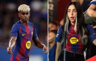 Nicki Nicole gây sốt khi mặc áo số 10 của Lamine Yamal trên khán đài