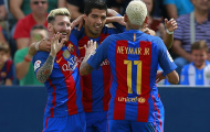 MSN lần đầu cùng nổ hiệp một, Barca hủy diệt tân binh La liga
