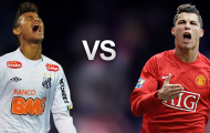 So sánh Neymar và Ronaldo thời còn khoác áo Santos và M.U