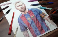 Cách vẽ Lionel Messi trong vòng 1 nốt nhạc