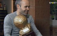Andres Iniesta nhận 'Quả bóng Vàng' đầu tiên trong sự nghiệp