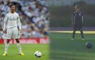 Con trai CR7 ghi bàn y hệt bố