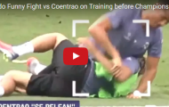 Ronaldo và Coentrao đánh nhau trên sân tập