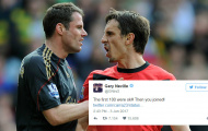 Mừng sinh nhật Liverpool, Neville khiến Carragher phải muối mặt