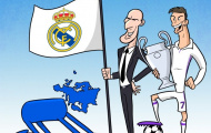 Biếm họa: Châu Âu quỳ gối trước Zidane và Ronaldo