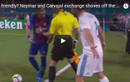 Pha xô xát giữa Neymar và Carvajal trong trận Siêu kinh điển