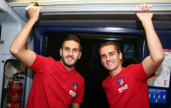 Griezmann, Koke thích thú đi tàu điện đến Wanda Metropolitano