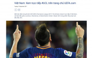 NHM Việt Nam được xem trực tiếp Champions League trên website UEFA