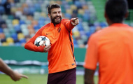 Pique cười nghiêng ngả trong buổi tập đầu của Barca tại Lisbon