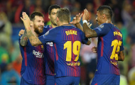 Barca 3-1 Olympiakos: Pique 'đi tắm' sớm, Messi cán cột mốc 100