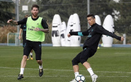 Ronaldo 'luyện' rabona trong buổi tập của Real