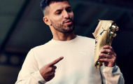Aguero nhận giày dát vàng nhân ngày lập kỷ lục mới