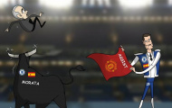 Biếm họa: Mourinho bị chú bò Morata húc bay, Wenger không cản nổi 'tàu cao tốc Man City