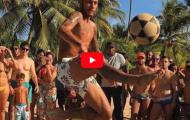 Neymar vui chơi bóng đá bãi biển ở Barra Grande