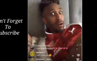 Aubameyang nhí nhảnh mặc luôn áo Arsenal lên giường ngủ