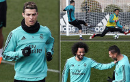 Hạ PSG, Ronaldo và đồng đội hưng phấn trên sân tập