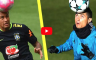 Neymar đọ kĩ thuật với Cristiano Ronaldo