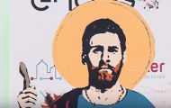 Bức ảnh về thánh Messi xuất hiện giữa thành phố Barcelona