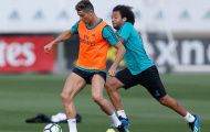 Ronaldo đọ tài với Marcelo trên sân tập