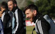 Messi cười thả ga trong buổi tập của Argentina
