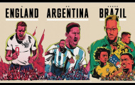 Messi, Neymar hóa thánh trong poster World Cup