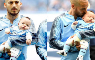 Xúc động khoảnh khắc David Silva bế con trai sinh non ra sân đấu