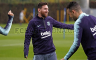 Chưa trở lại tuyển Argentina, Messi vui vẻ cùng đồng đội tại Barca